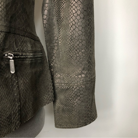SOLD Sleek Moto Genuine Leather & Suede Python Jacket - Picture 6 of 11